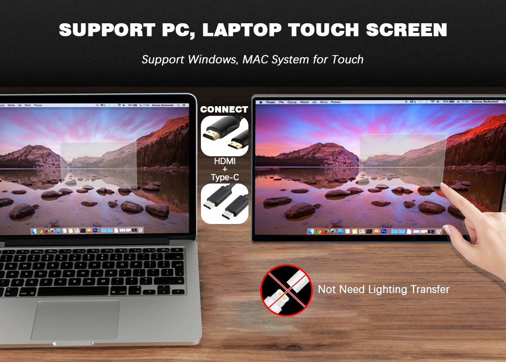 Support Touch Mac os portable monitor