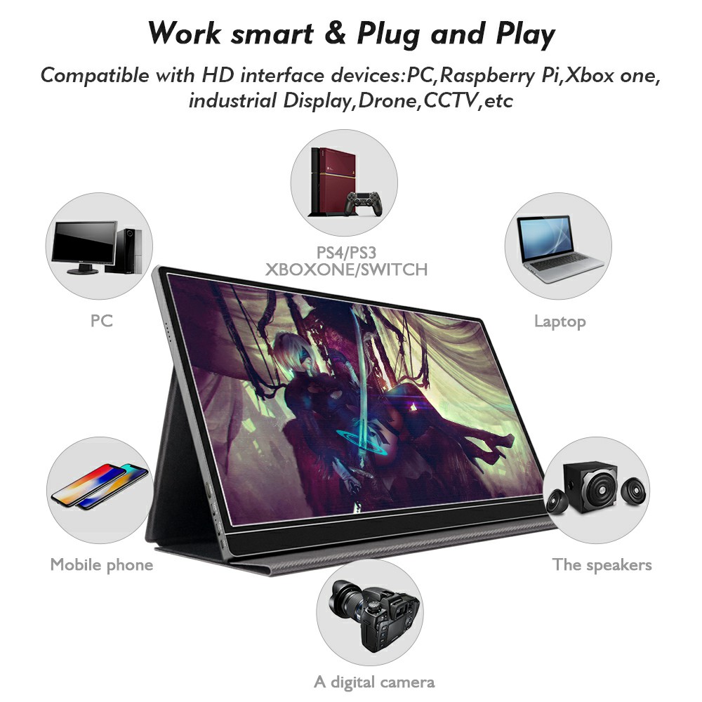 15.6 inch 4k type-c 100% color gamut high end portable gaming lcd monitor